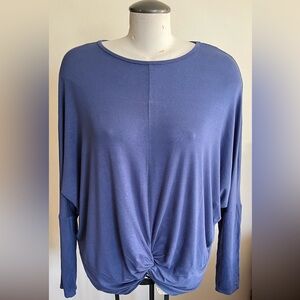 Gaze Long Sleeve Batwinged Top - Size Large